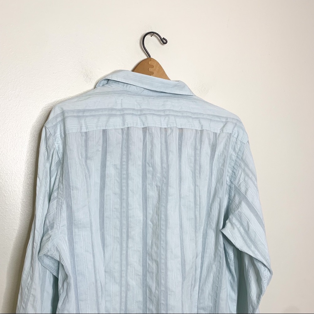 Ted Baker Light Blue Textured Pastel Blue Spinx Slim Fit Button Down Shirt 44 - Picture 9 of 12
